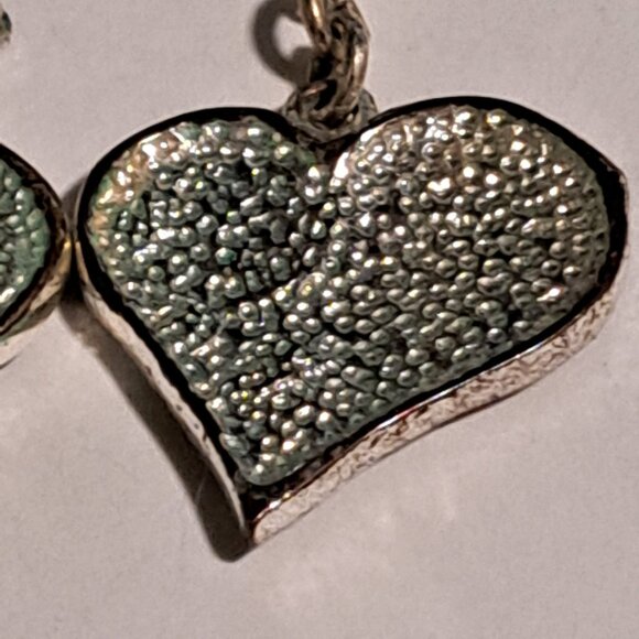 heart earrings silver and turquoise color - Picture 5 of 7